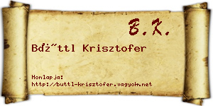 Büttl Krisztofer névjegykártya
