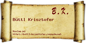 Büttl Krisztofer névjegykártya